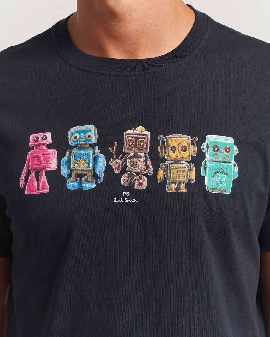 Uomini | T-shirt | PS Paul Smith | Robots Crew Neck T-Shirt Blue