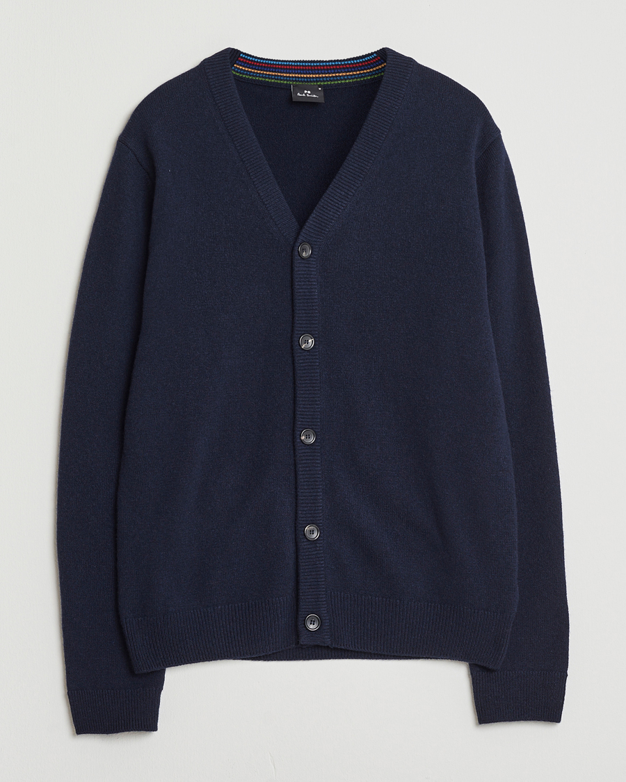 Uomini | Maglieria | PS Paul Smith | Merino Knitted Cardigan Blue