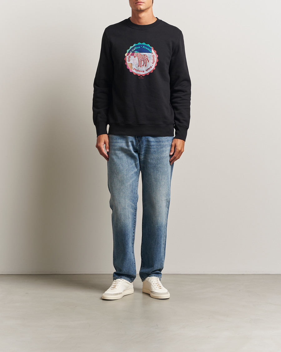 Uomini | Maglieria | PS Paul Smith | Zebra Bottle Top Crew Neck Sweatshirt Black