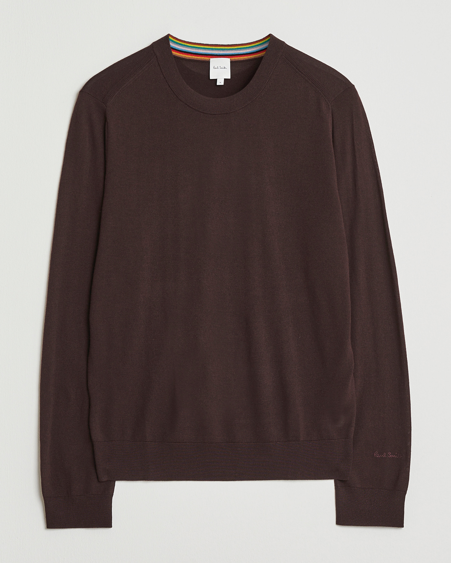 Uomini | Maglieria | Paul Smith | Merino Knitted Sweater Dark Brown