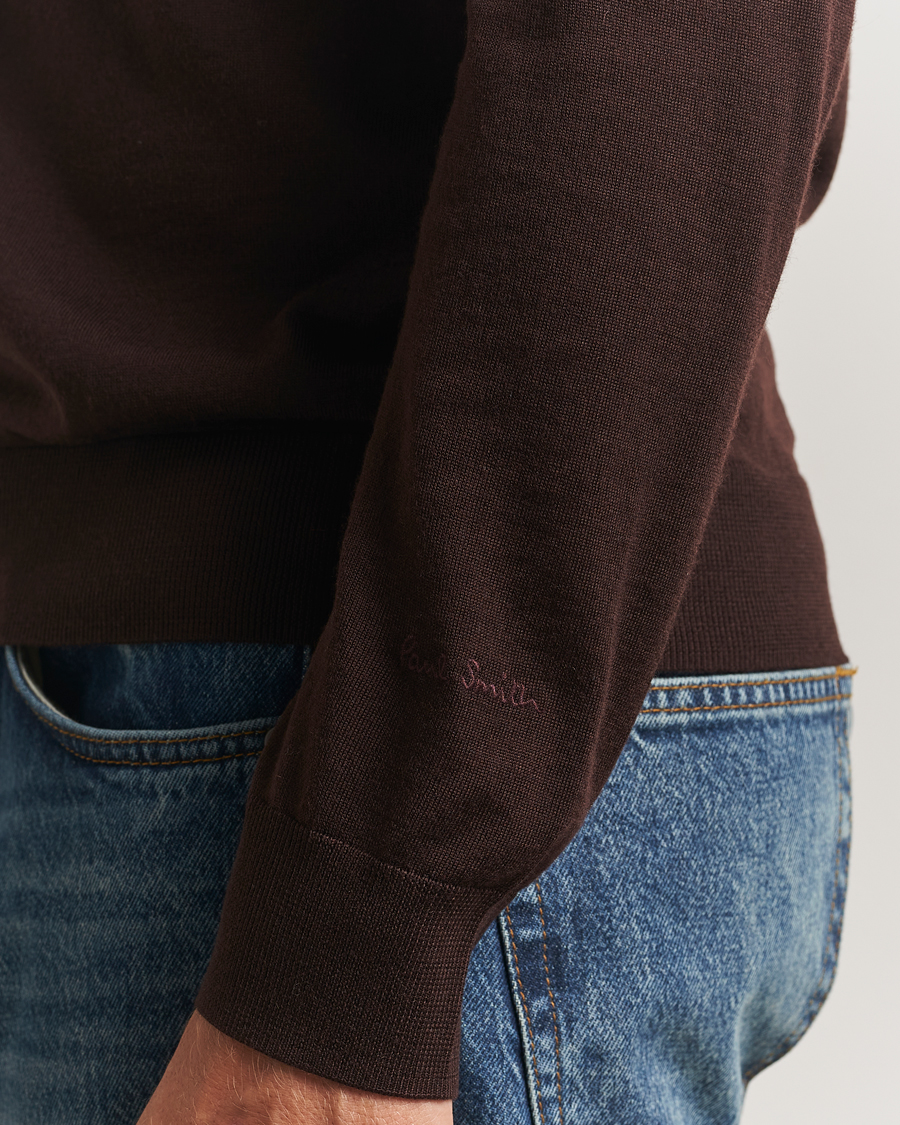 Uomini | Maglieria | Paul Smith | Merino Knitted Sweater Dark Brown