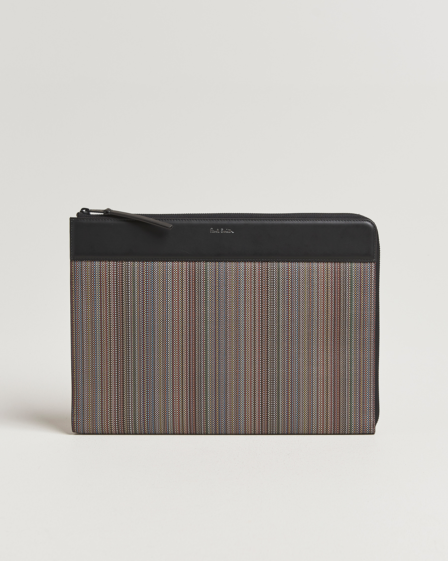 Uomini | Borse | Paul Smith | Nylon Stripe Document Case Black Multi