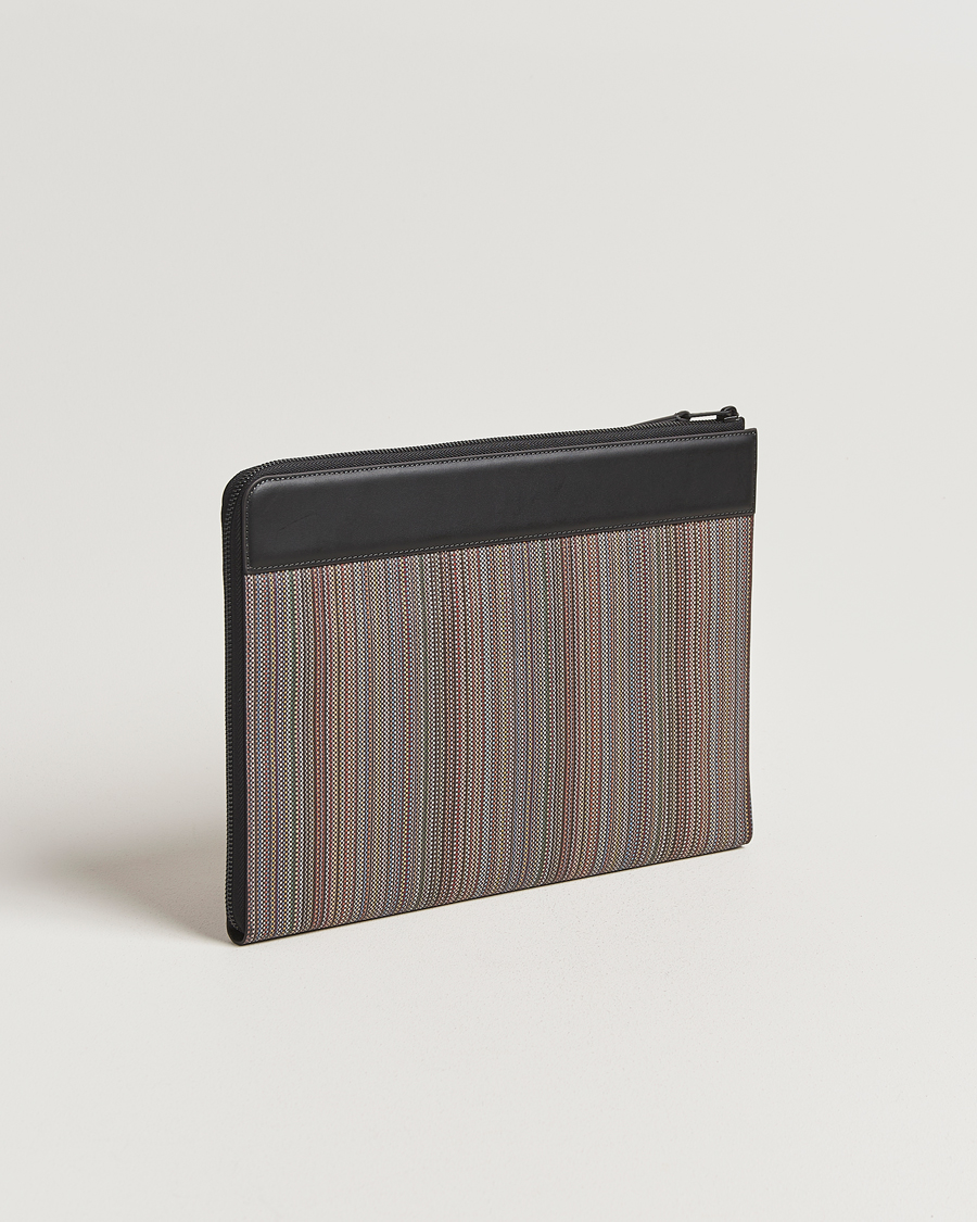 Uomini | Borse | Paul Smith | Nylon Stripe Document Case Black Multi