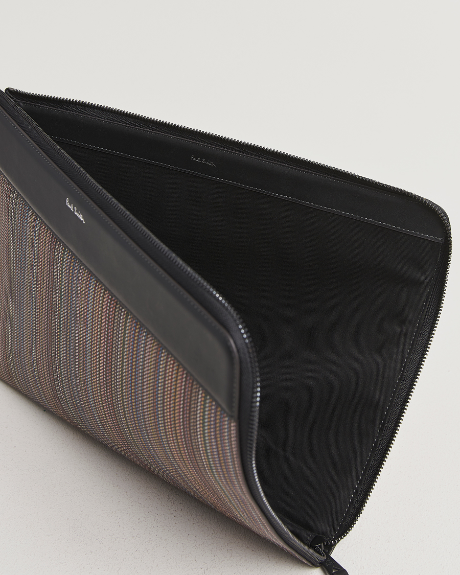 Uomini | Borse | Paul Smith | Nylon Stripe Document Case Black Multi