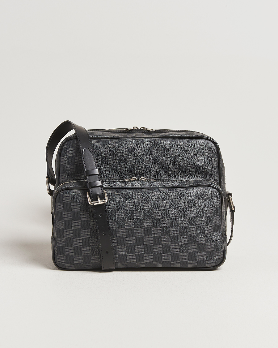 Uomini | Pre-Owned & Vintage Bags | Louis Vuitton Pre-Owned | Leoh Shoulder Bag Damier Graphite