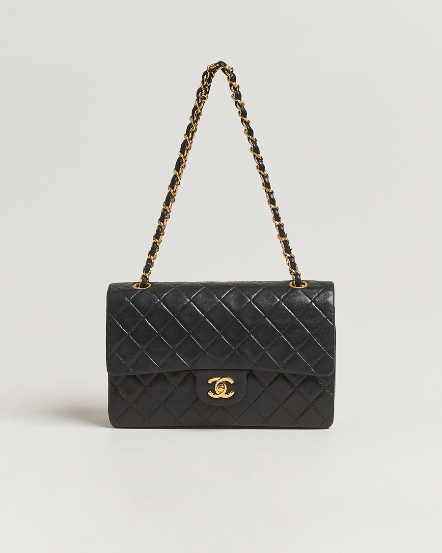 Uomini | Chanel Pre-Owned Classic Double Flap Medium Black | Chanel Pre-Owned | Classic Double Flap Medium Black