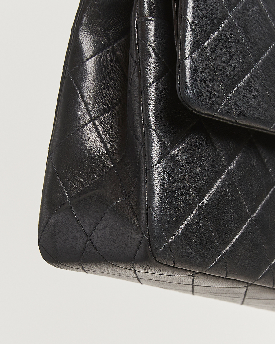 Uomini | Chanel Pre-Owned Classic Double Flap Medium Black | Chanel Pre-Owned | Classic Double Flap Medium Black