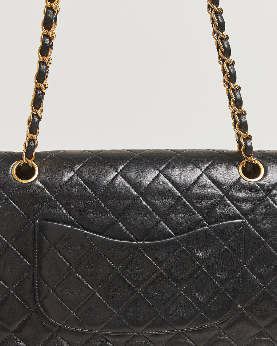 Uomini | Chanel Pre-Owned Classic Double Flap Medium Black | Chanel Pre-Owned | Classic Double Flap Medium Black