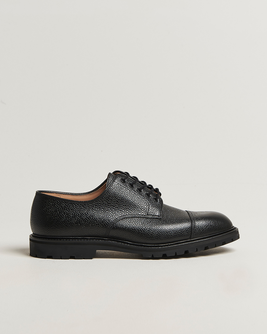 Uomini | Scarpe derby | Crockett & Jones | Sandhurst Derby Vibram Black Scotch Grain