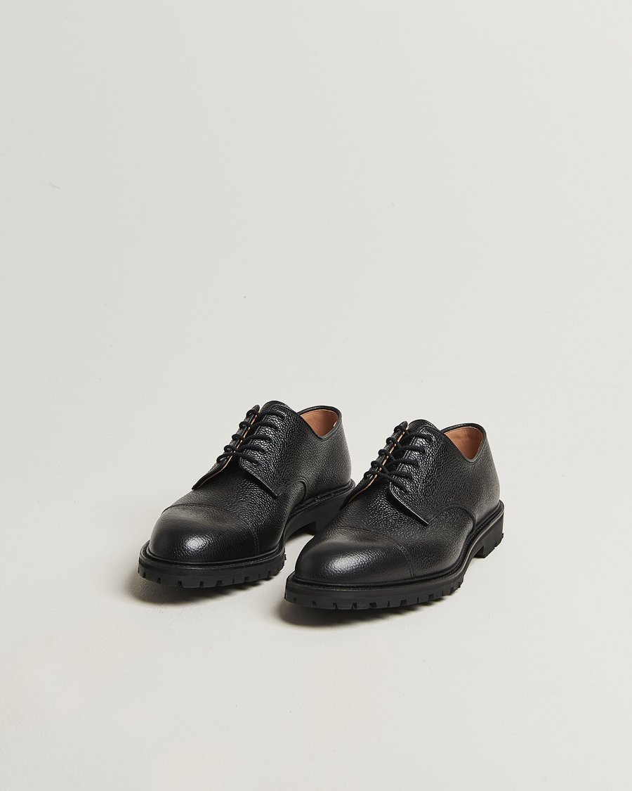 Uomini | Scarpe derby | Crockett & Jones | Sandhurst Derby Vibram Black Scotch Grain