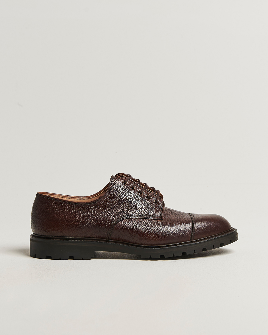 Uomini | Scarpe derby | Crockett & Jones | Sandhurst Derby Vibram Brown Scotch Grain