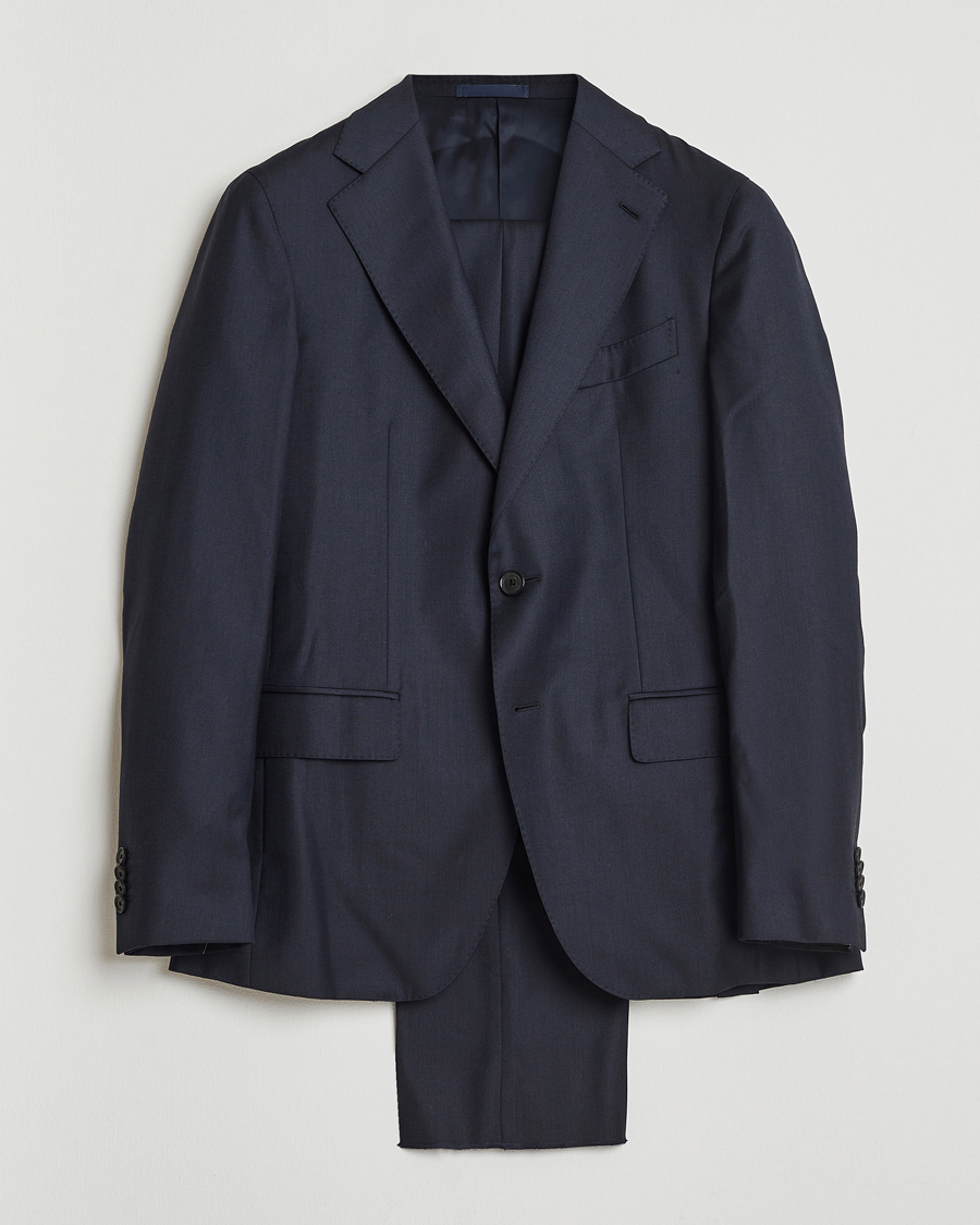 Uomini | Abiti | Caruso | Aida Super 130s Wool Suit Navy
