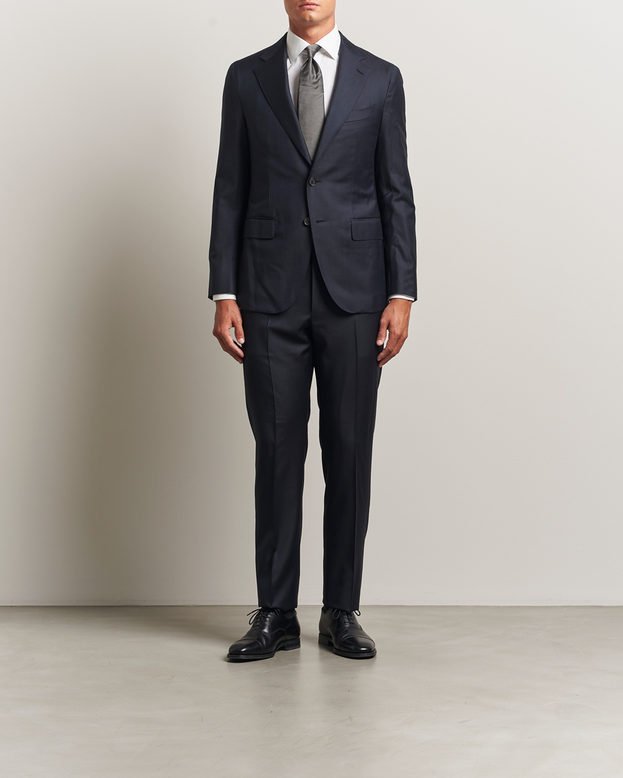 Uomini | Abiti | Caruso | Aida Super 130s Wool Suit Navy