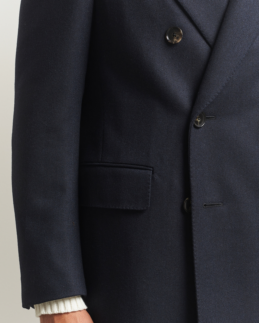 Uomini | Giacche | Caruso | Aida Double Breasted Wool Coat Navy