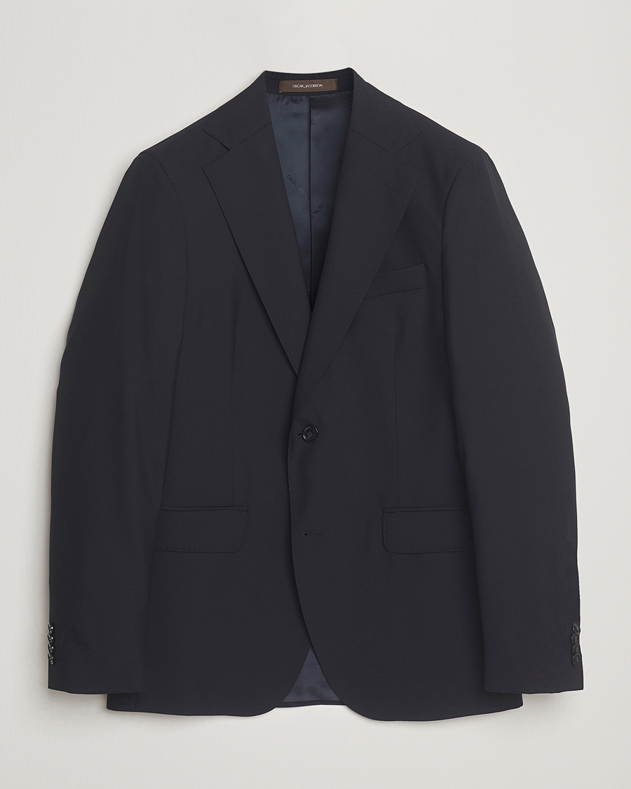 Uomini | Blazers | Oscar Jacobson | Ego Wool Blazer Navy