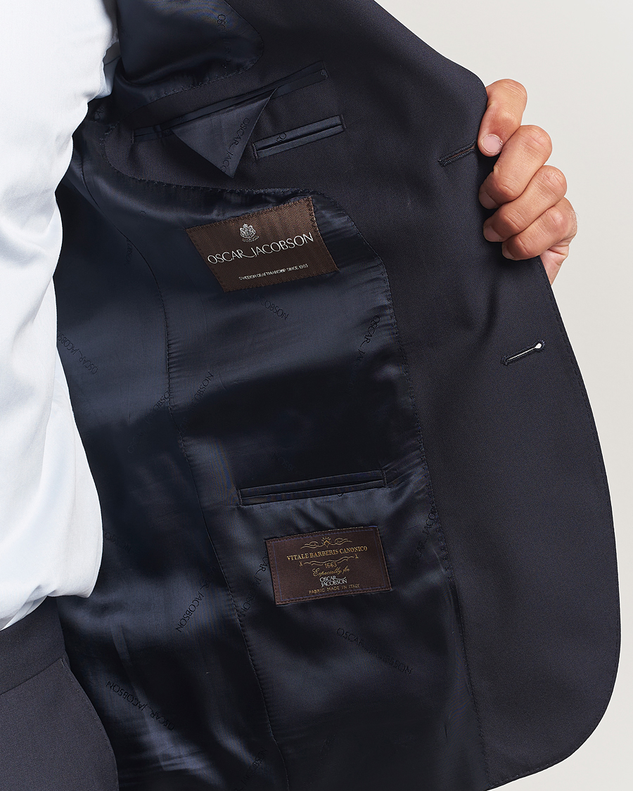 Uomini | Blazers | Oscar Jacobson | Ego Wool Blazer Navy