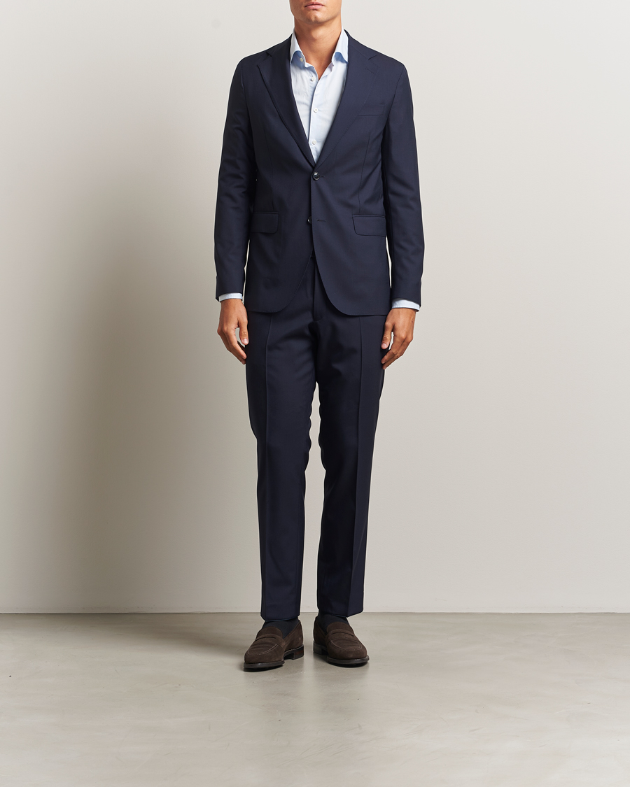 Uomini | Blazers | Oscar Jacobson | Ego Wool Blazer Blue