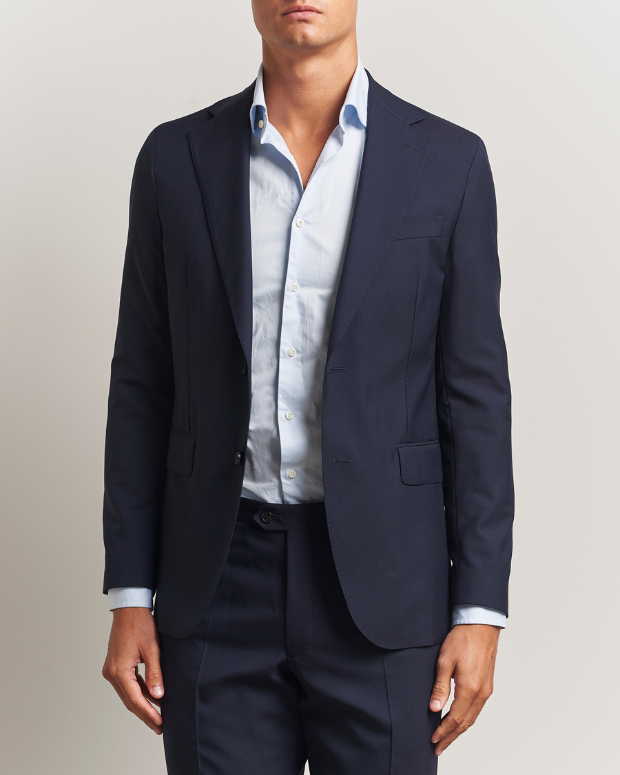 Uomini | Blazers | Oscar Jacobson | Ego Wool Blazer Blue