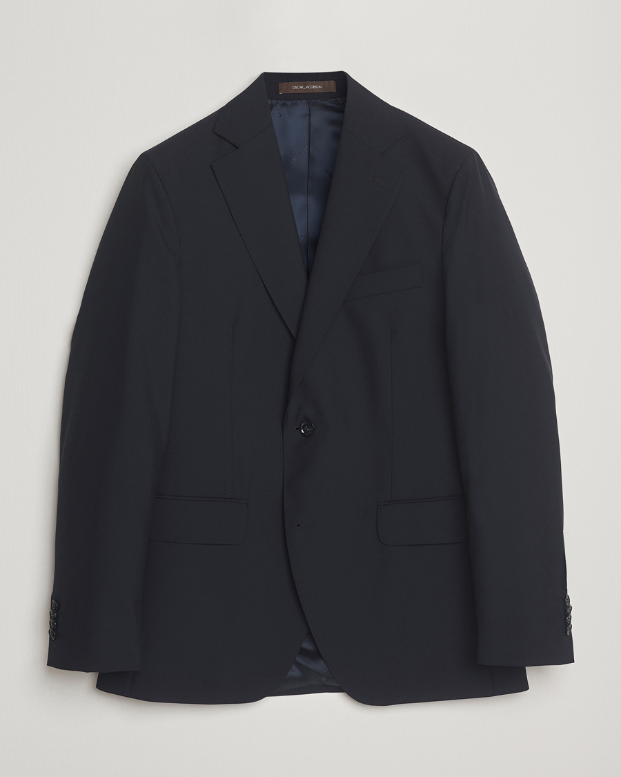 Uomini | Blazers | Oscar Jacobson | Fogerty Wool Blazer Navy