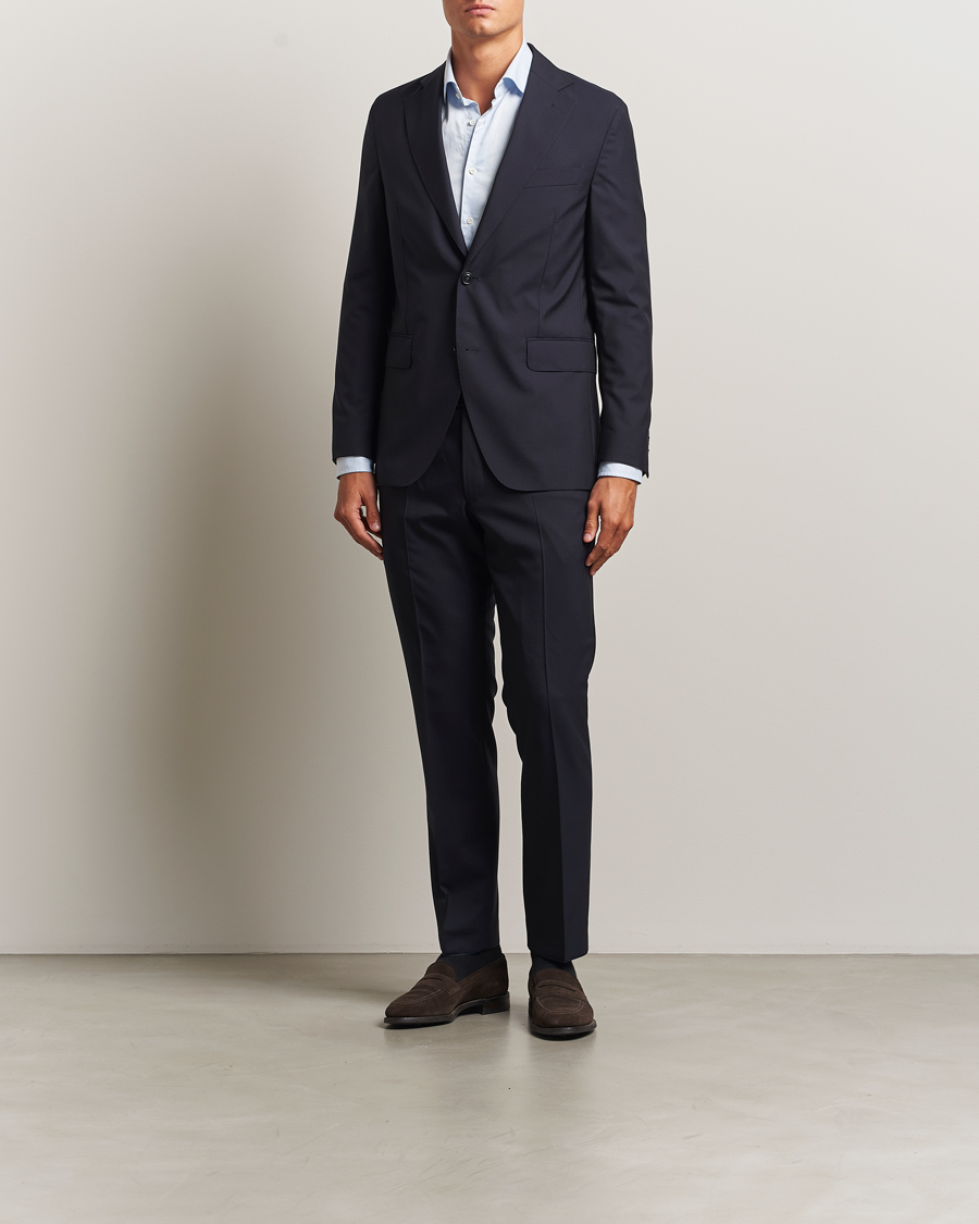 Uomini | Blazers | Oscar Jacobson | Fogerty Wool Blazer Navy