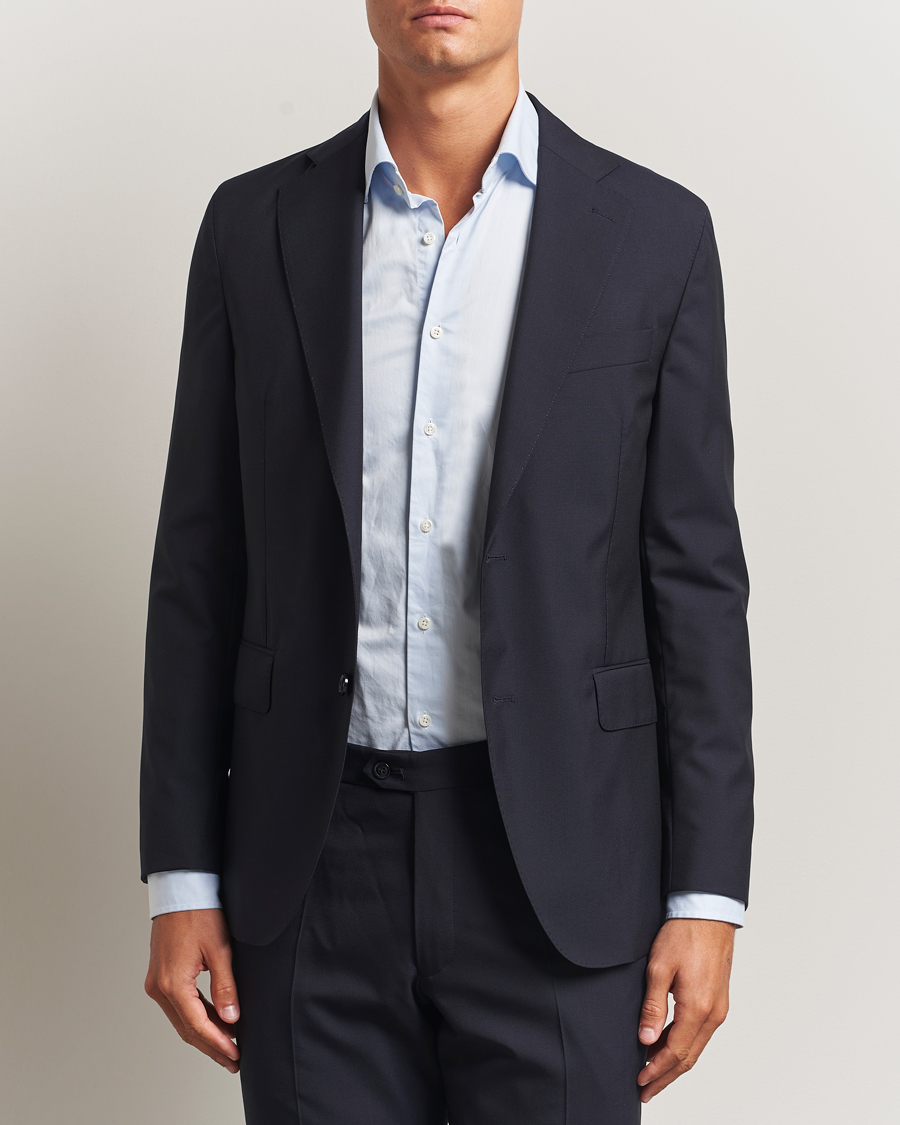 Uomini | Blazers | Oscar Jacobson | Fogerty Wool Blazer Navy