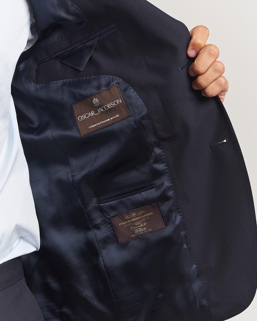 Uomini | Blazers | Oscar Jacobson | Fogerty Wool Blazer Navy