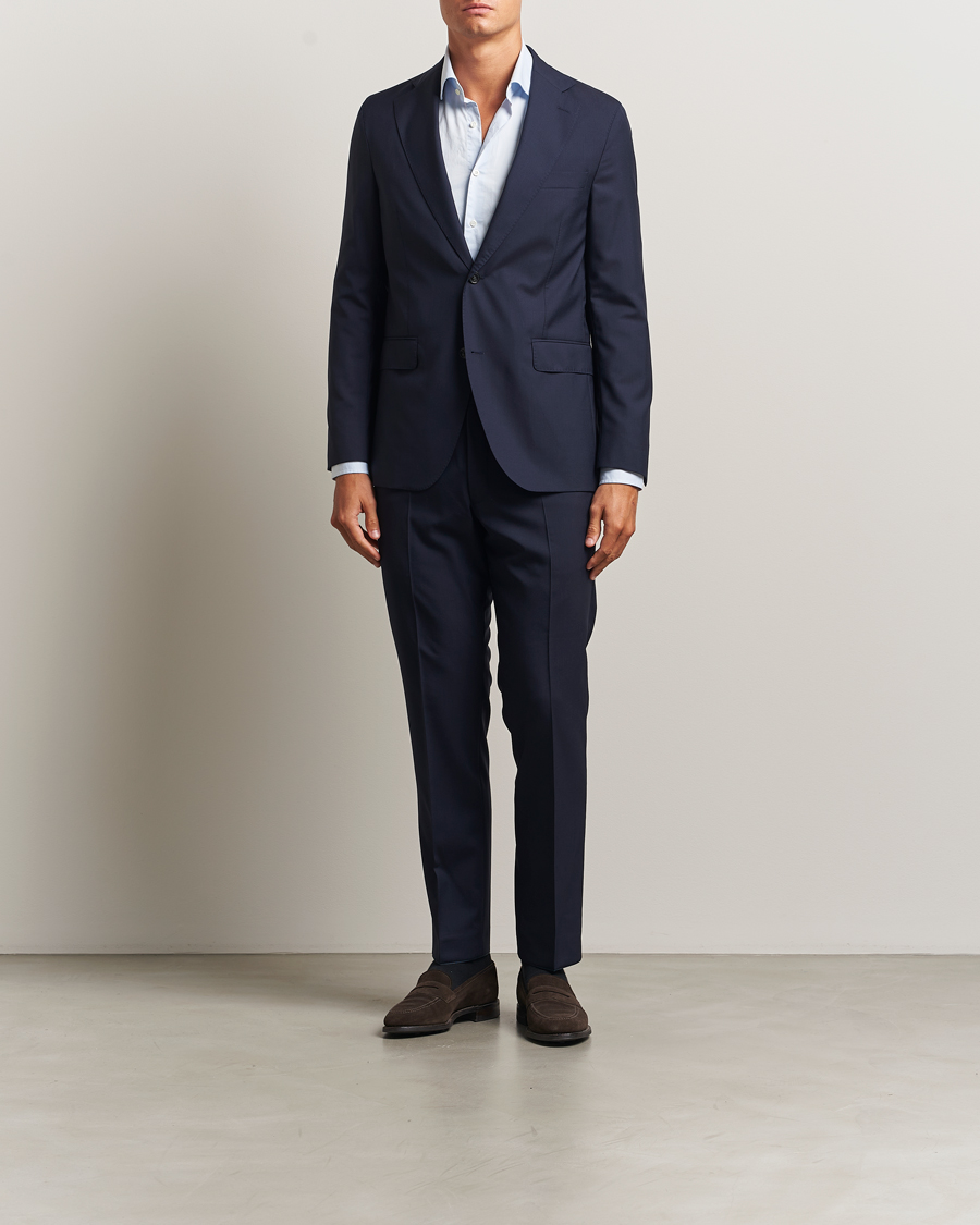 Uomini | Blazers | Oscar Jacobson | Fogerty Wool Blazer Blue