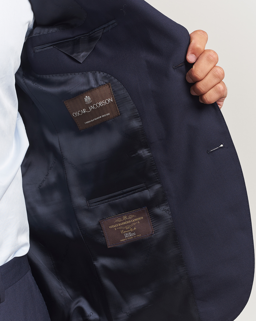 Uomini | Blazers | Oscar Jacobson | Fogerty Wool Blazer Blue