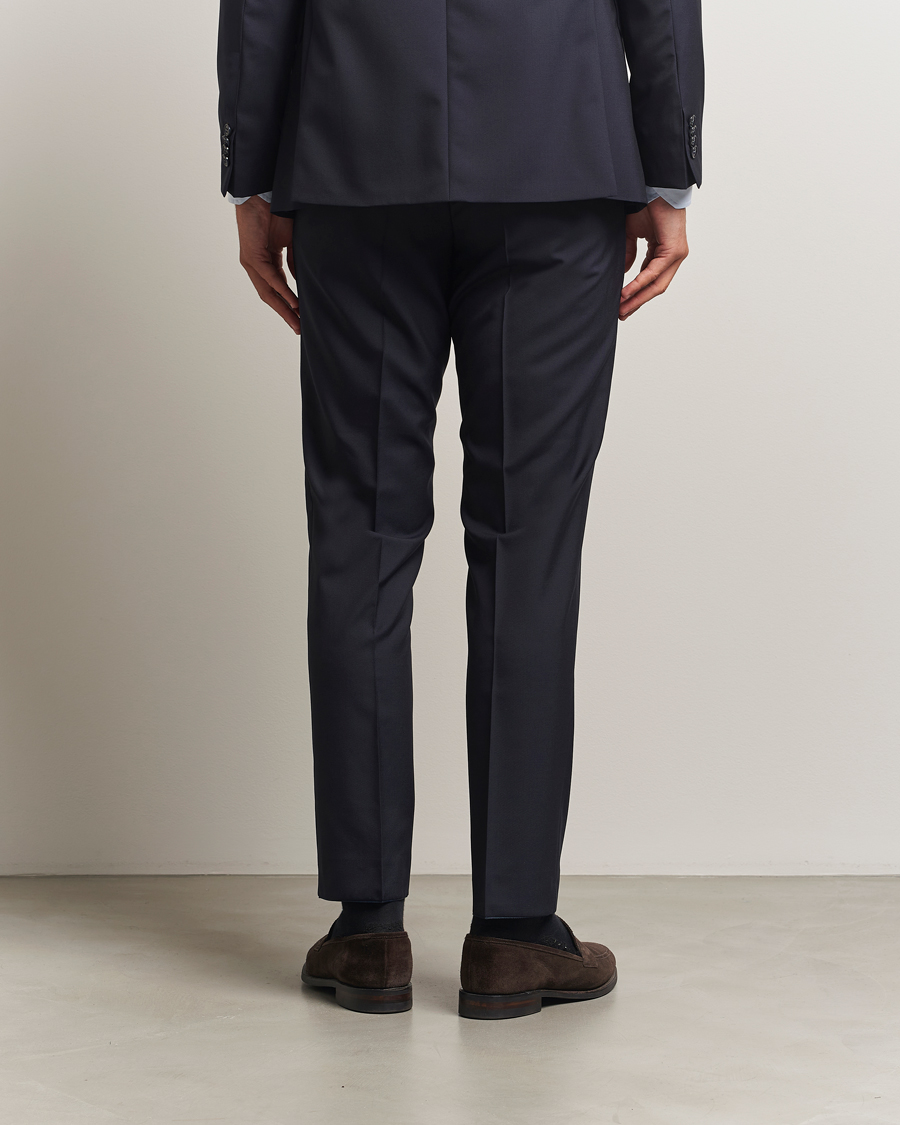 Uomini | Pantaloni | Oscar Jacobson | Dandy Wool Trousers Navy