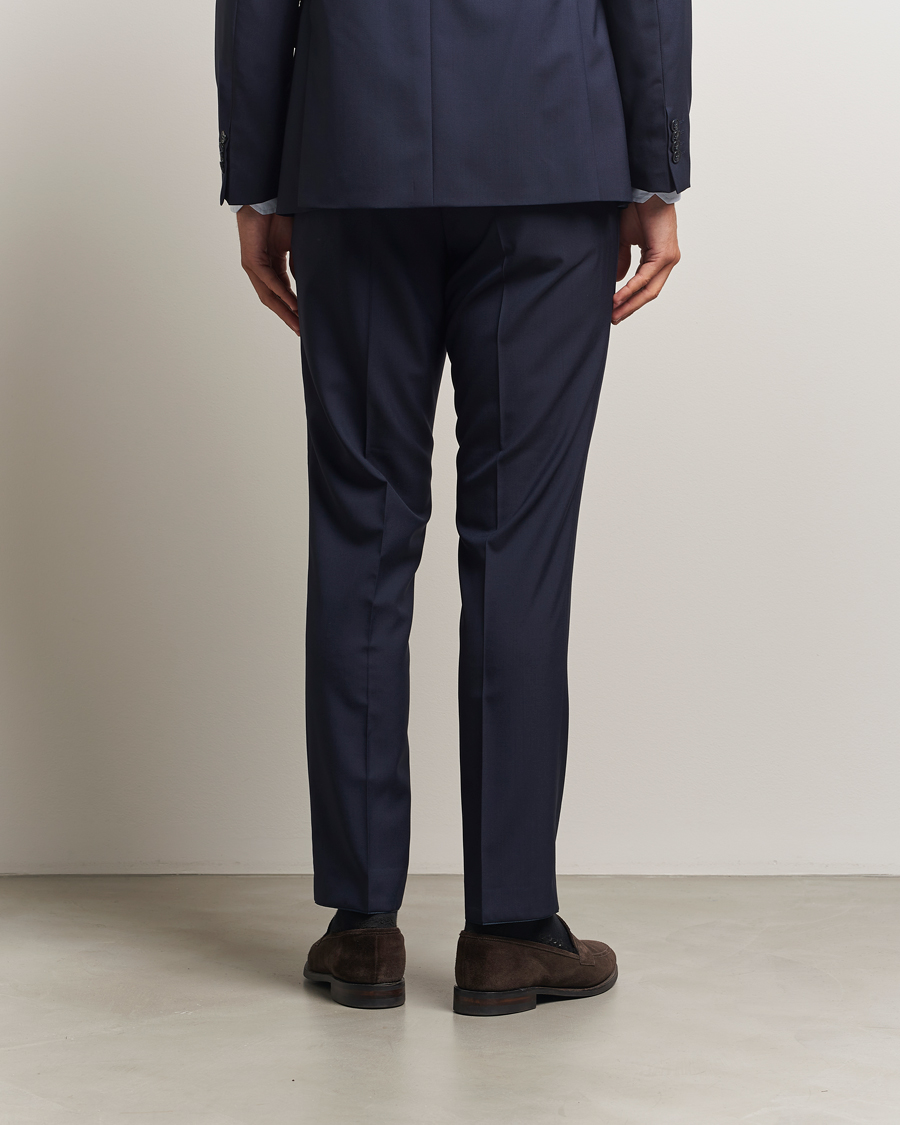 Uomini | Pantaloni | Oscar Jacobson | Dandy Wool Trousers Blue