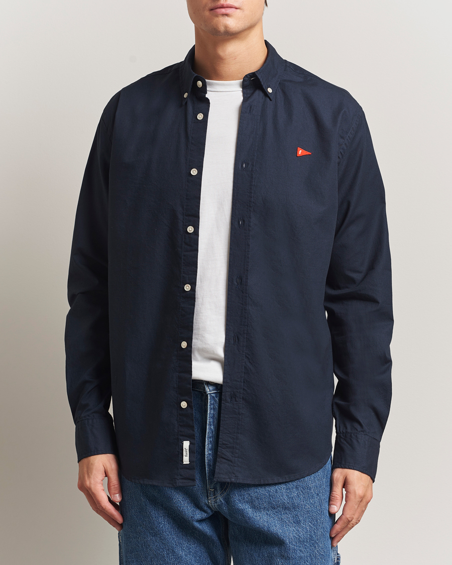 Uomini | Camicie | Forét | Flag Regular Fit Oxford Shirt Navy