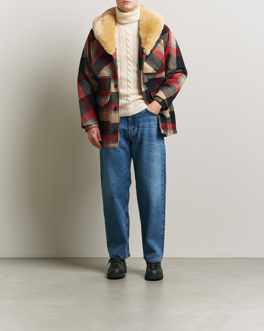 Uomini | Giacche | Filson | Wool Lined Packer Coat Red/Cream/Blue Plaid