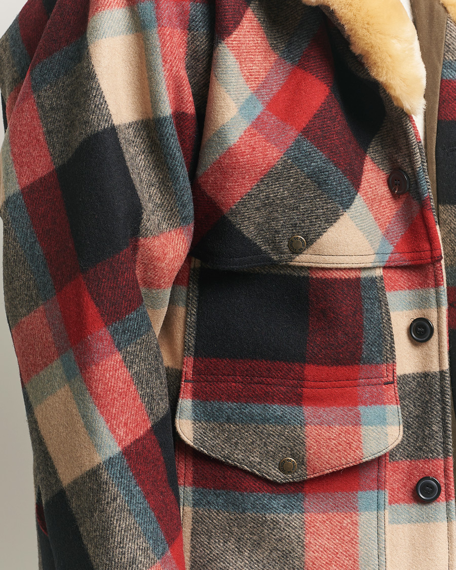 Uomini | Giacche | Filson | Wool Lined Packer Coat Red/Cream/Blue Plaid