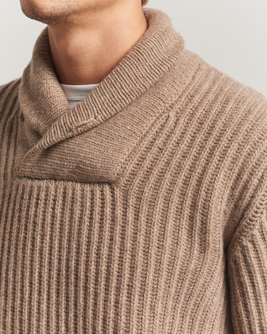 Uomini | Maglieria | Filson | Bristol Shawl Neck Sweater Oatmeal