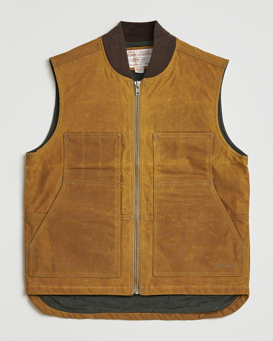 Uomini | Giacche | Filson | Tin Cloth Insulated Work Vest Dark Tan