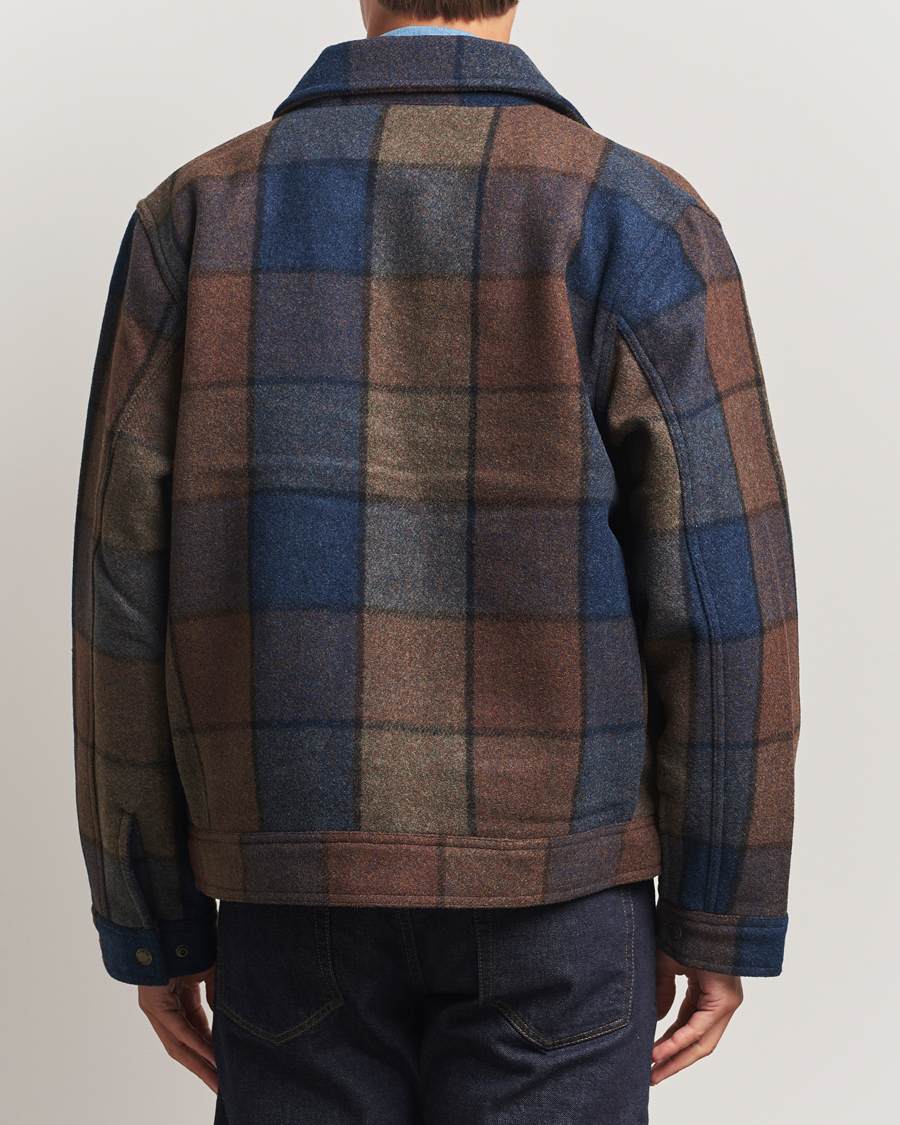 Uomini | Giacche | Filson | Mackinaw Checked Wool Work Jacket Blue/Brown