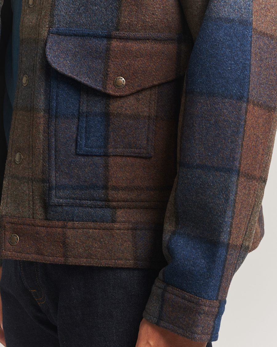 Uomini | Giacche | Filson | Mackinaw Checked Wool Work Jacket Blue/Brown