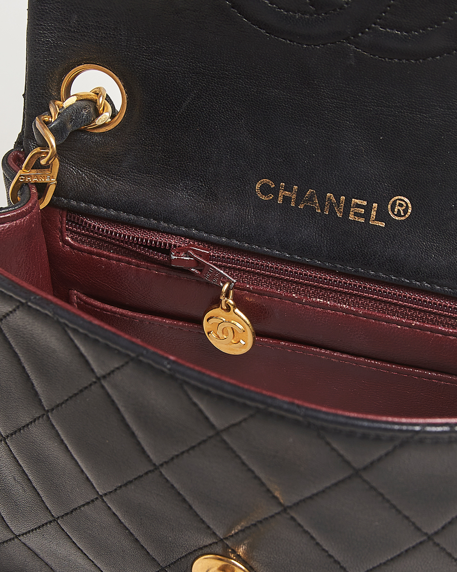 Uomini | Chanel Pre-Owned Classic Mini Flap Bag Black | Chanel Pre-Owned | Classic Mini Flap Bag Black