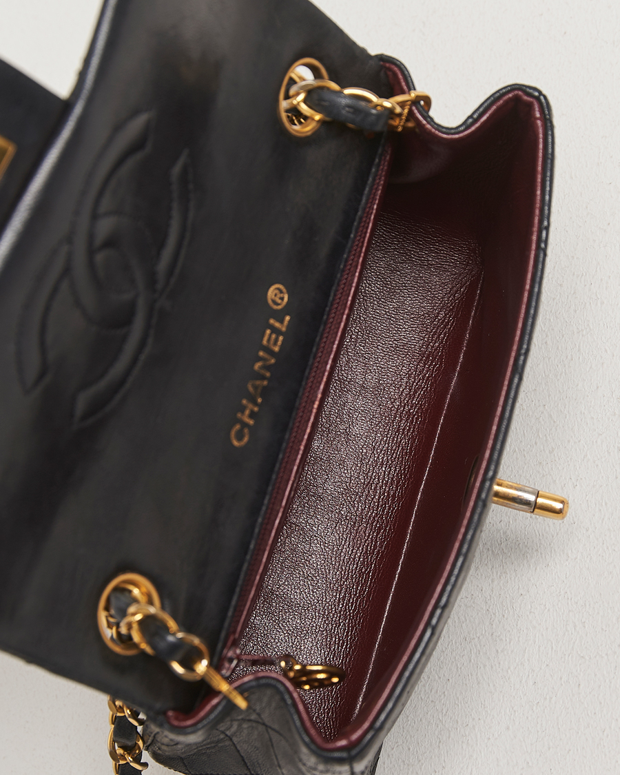 Uomini | Chanel Pre-Owned Classic Mini Flap Bag Black | Chanel Pre-Owned | Classic Mini Flap Bag Black