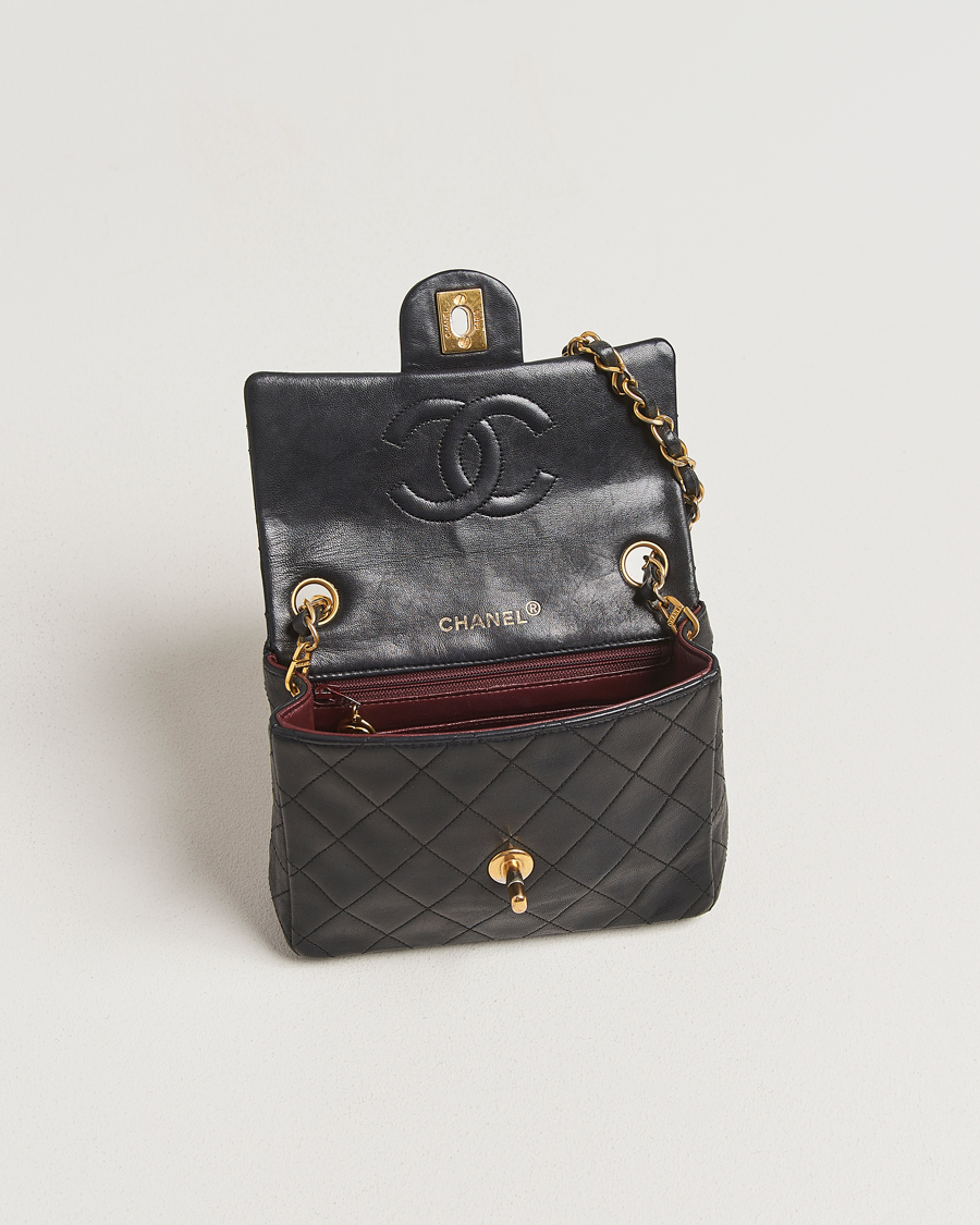 Uomini | Chanel Pre-Owned Classic Mini Flap Bag Black | Chanel Pre-Owned | Classic Mini Flap Bag Black