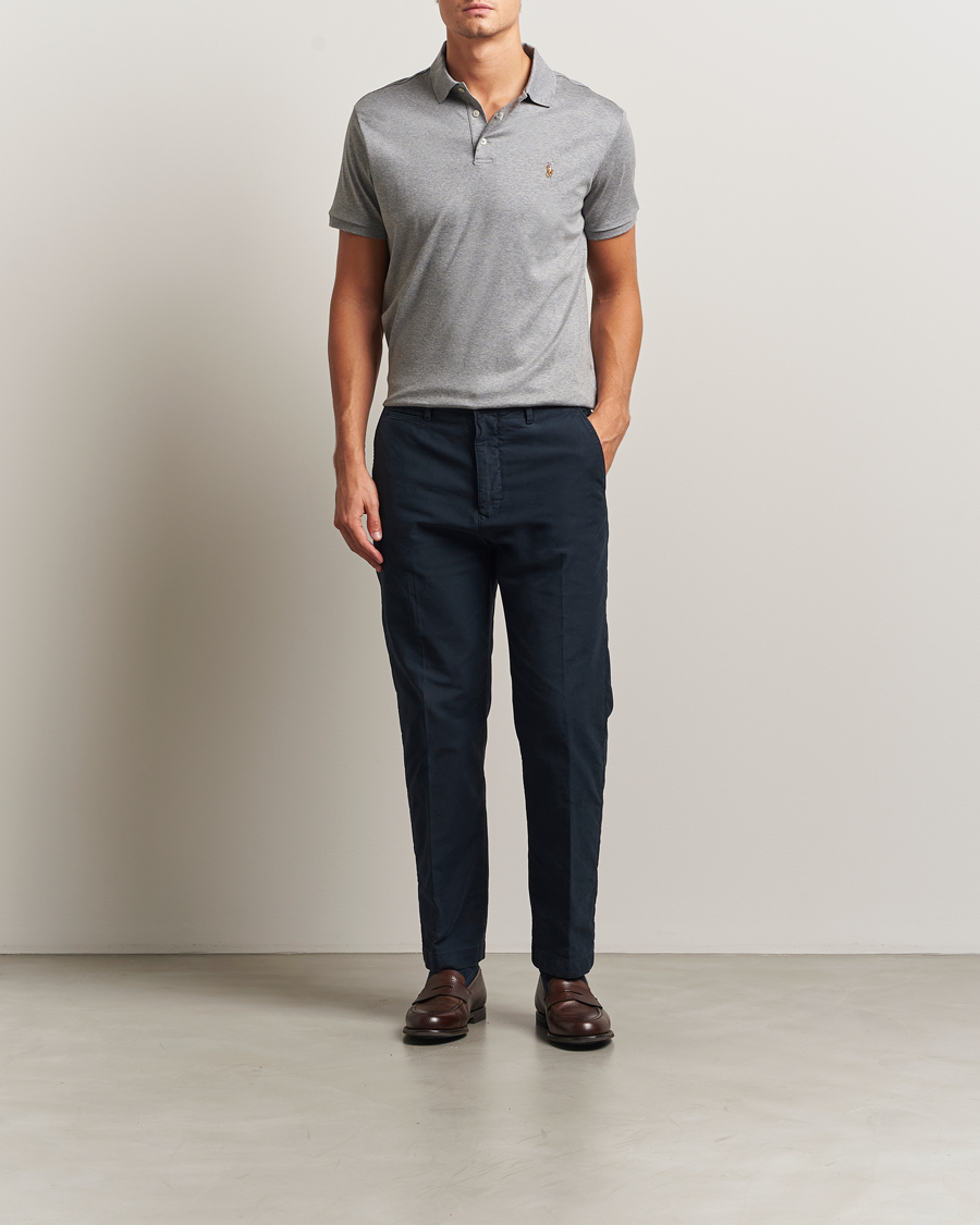 Uomini | Polo | Polo Ralph Lauren | Custom Slim Fit Cotton Polo Steel Heather