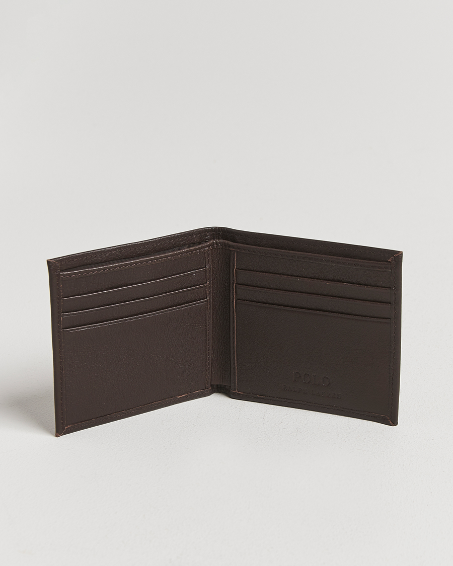 Uomini | Portafogli | Polo Ralph Lauren | Pebbled Leather Billfold Wallet Brown