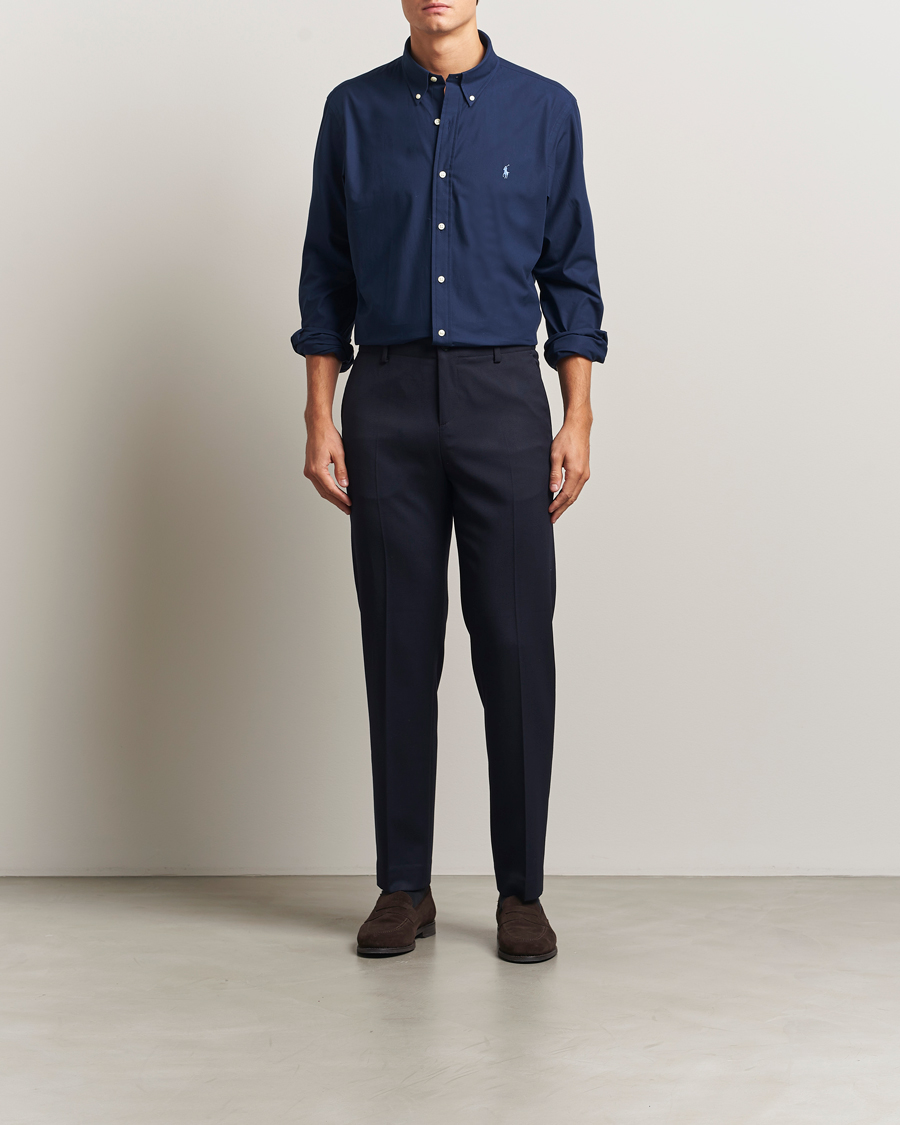 Uomini | Camicie | Polo Ralph Lauren | Custom Fit Stretch Poplin Shirt Newport Navy