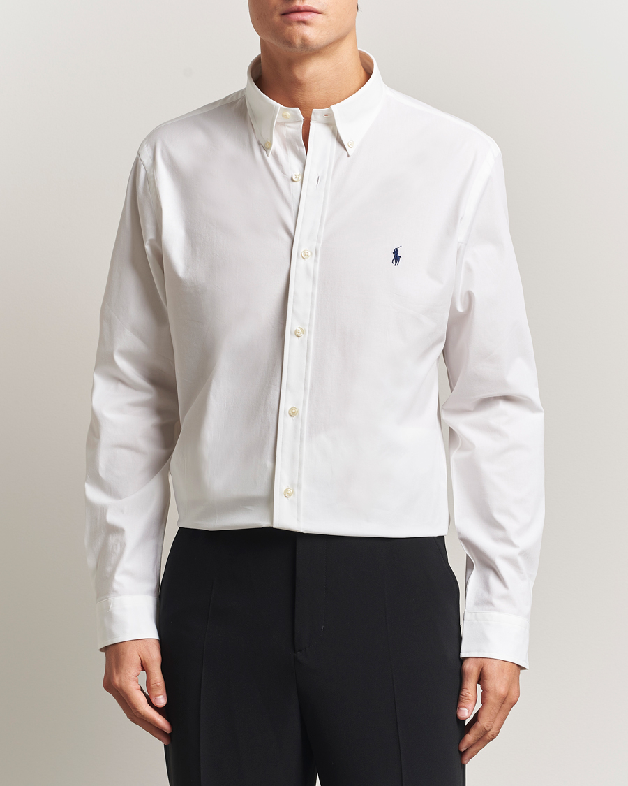 Uomini | Camicie | Polo Ralph Lauren | Custom Fit Stretch Poplin Shirt White