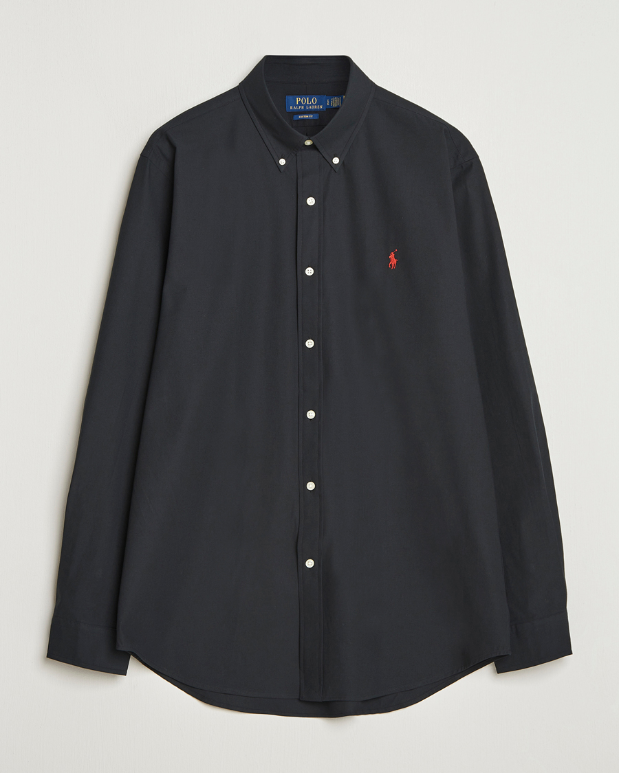 Uomini | Camicie | Polo Ralph Lauren | Custom Fit Stretch Poplin Shirt Polo Black