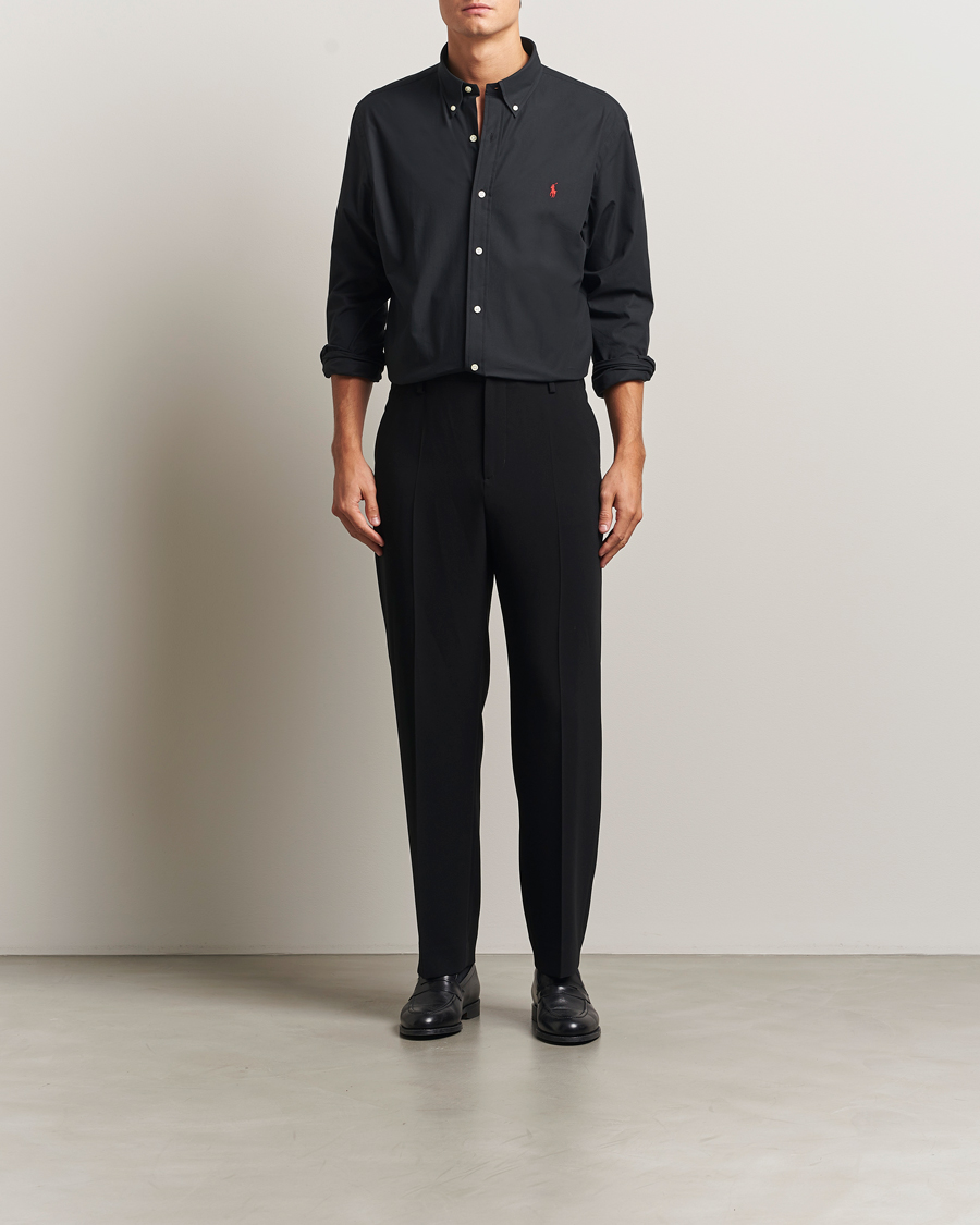 Uomini | Camicie | Polo Ralph Lauren | Custom Fit Stretch Poplin Shirt Polo Black