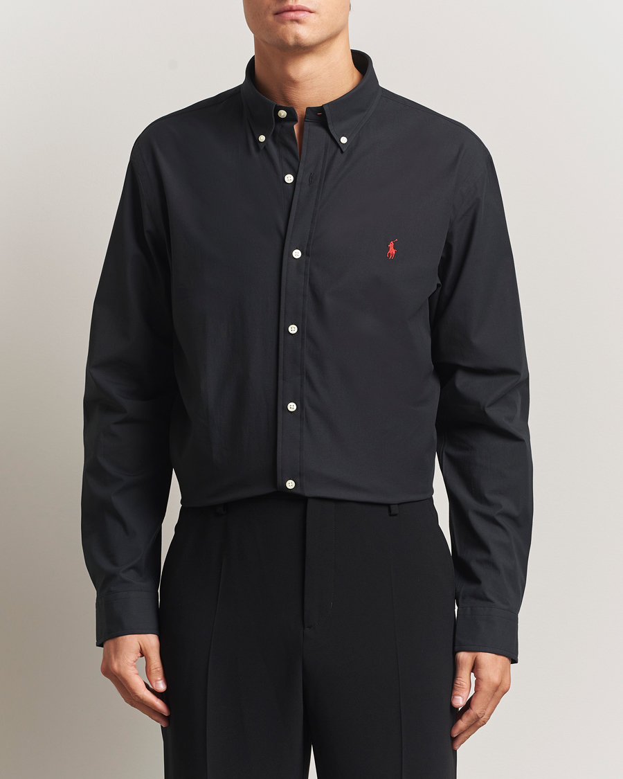 Uomini | Camicie | Polo Ralph Lauren | Custom Fit Stretch Poplin Shirt Polo Black