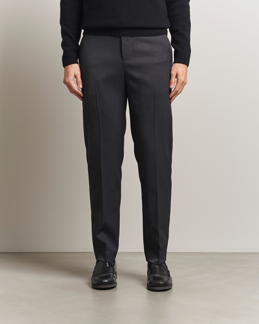 Uomini | Pantaloni | Filippa K | Troy Tailored Drawstring Trousers Mid Grey
