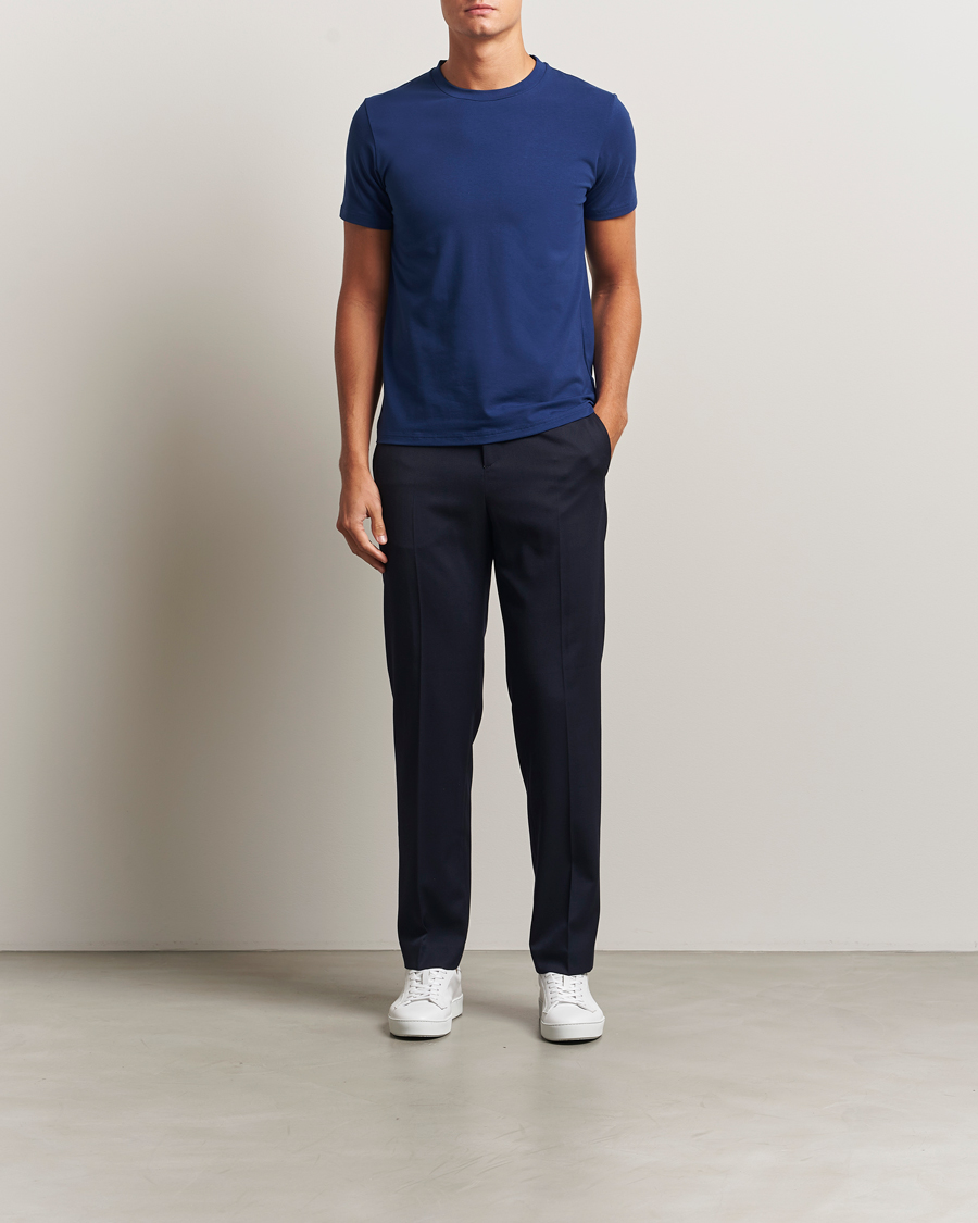Uomini | T-shirt | Filippa K | Soft Lycra T-Shirt Royal Navy