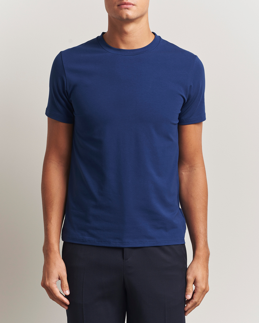 Uomini | T-shirt | Filippa K | Soft Lycra T-Shirt Royal Navy